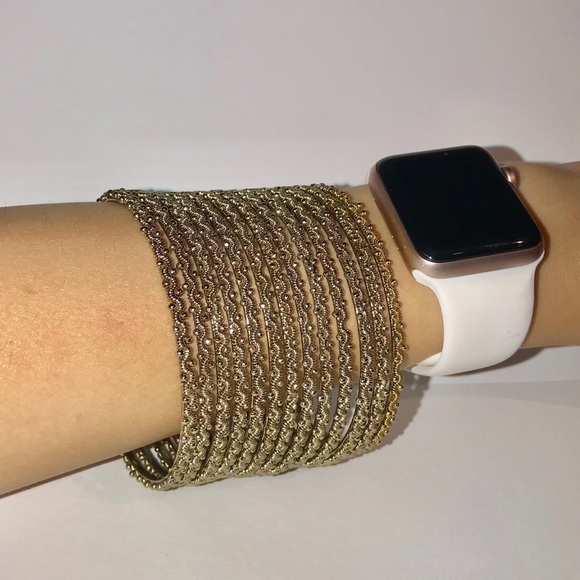 13 Gold Bangle Bracelets - Picture 3 of 4